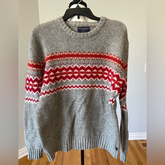 American Eagle Outfitters Lambs wool sweater warm cozy  gray school modest ski - Picture 1 of 13